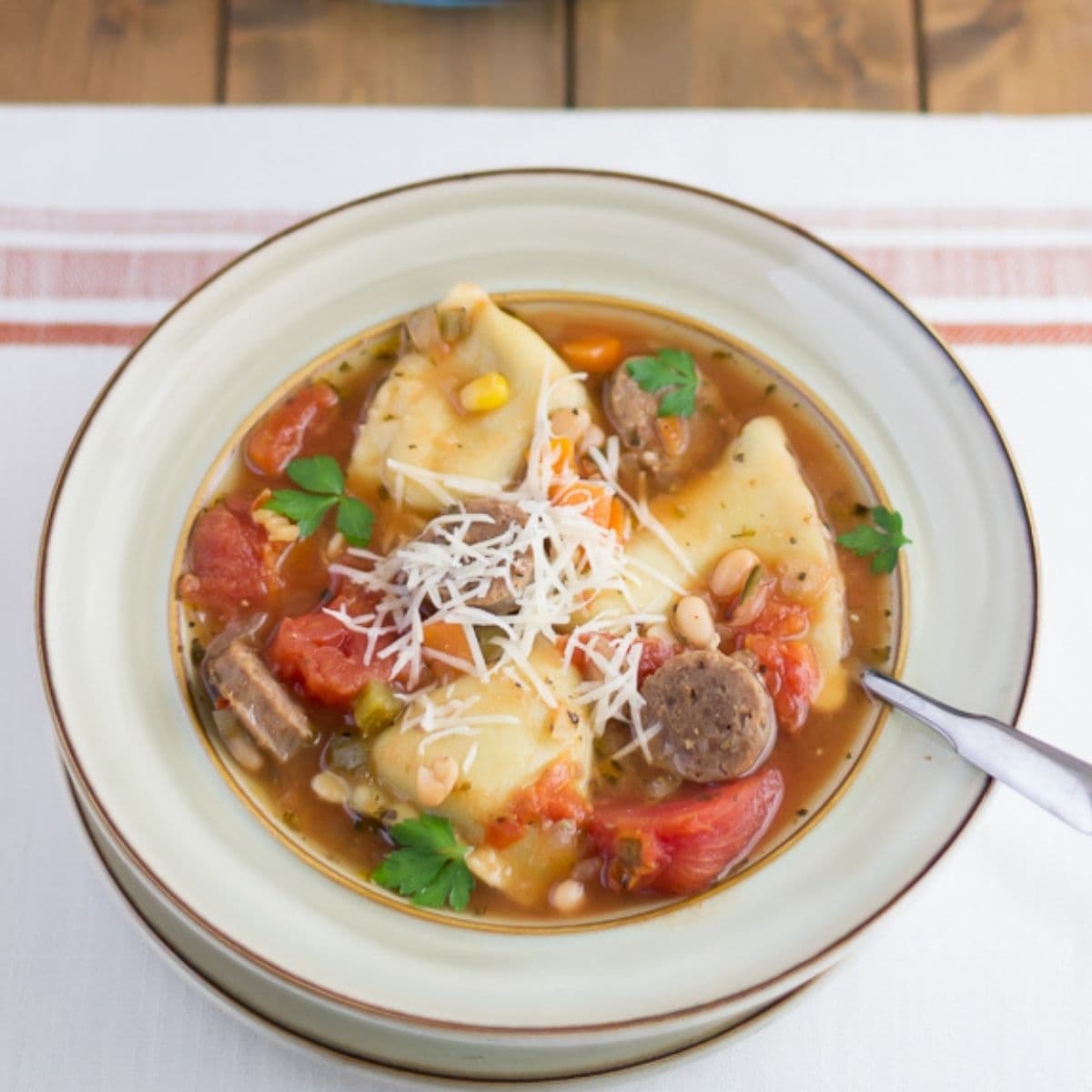 Image for Crock Pot Italian Sausage Ravioli Soup