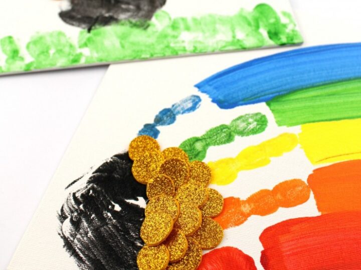 Image for St. Patrick's Day Handprint Rainbow Canvas