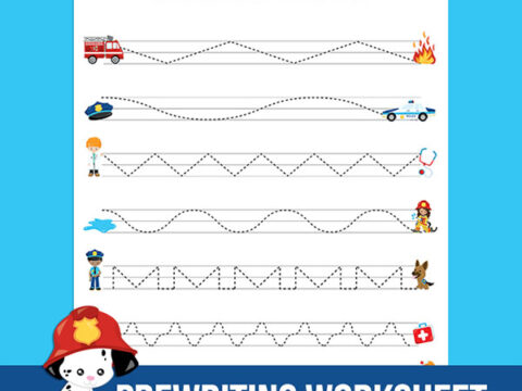 Image for Printable Community Workers Worksheet for Preschool Ages to Practice Prewriting