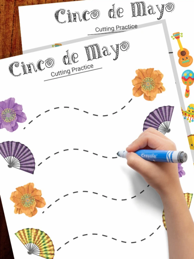 Cutting Practice Sheets for Cinco de Mayo