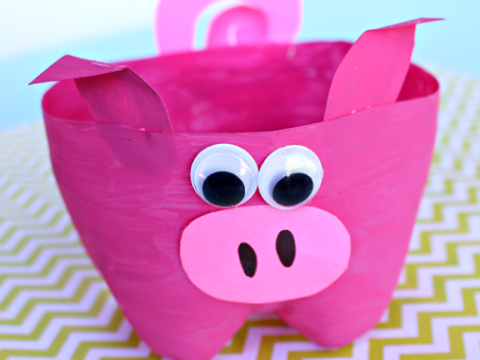 Image for 2-Liter Bottle Pig Craft for Kids to Make