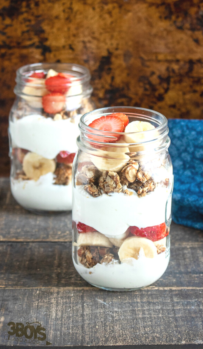 Strawberry Banana Granola Parfaits Recipe