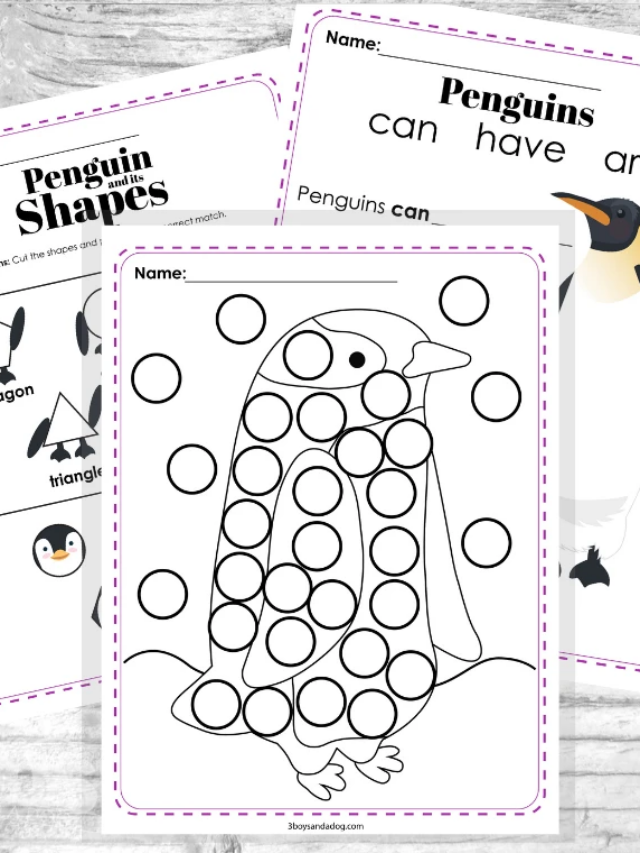 Penguin Activity Sheets for Kids