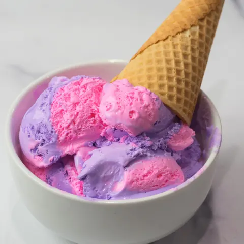 No Churn Purple and Pink Ice Cream Recipe