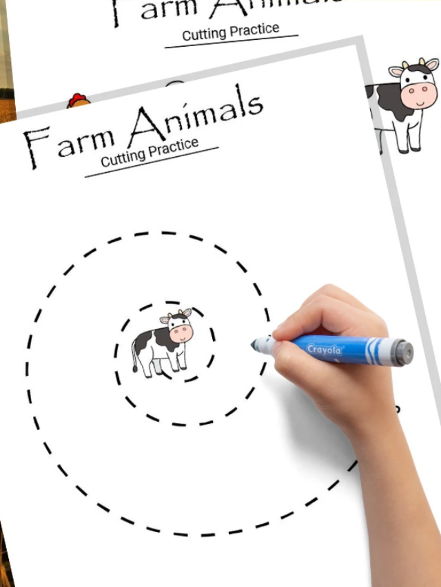 Farm Themed Cutting Practice for Preschoolers