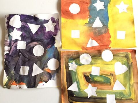 Image for Shapes Paint Resist Activity For Toddlers and Preschoolers
