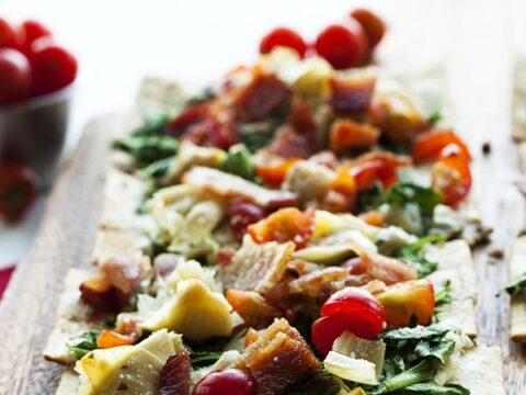 Image for Grilled Spinach Artichoke Flatbread Pizza