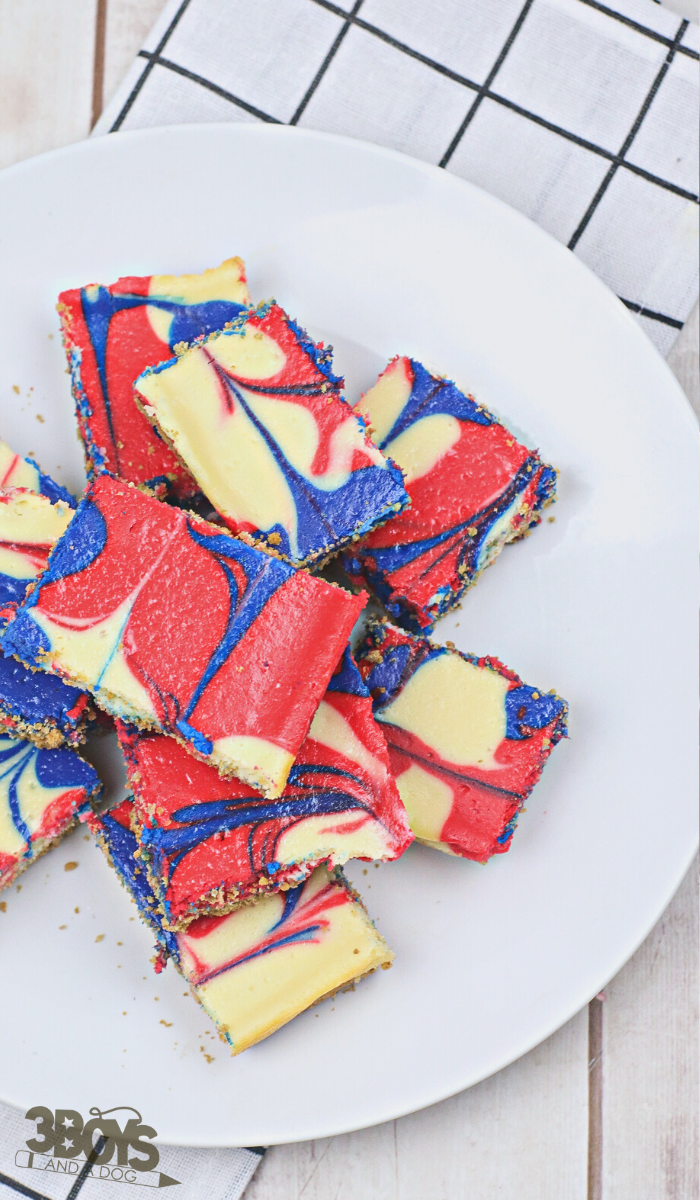 Red White and Blue Cheesecake Bars