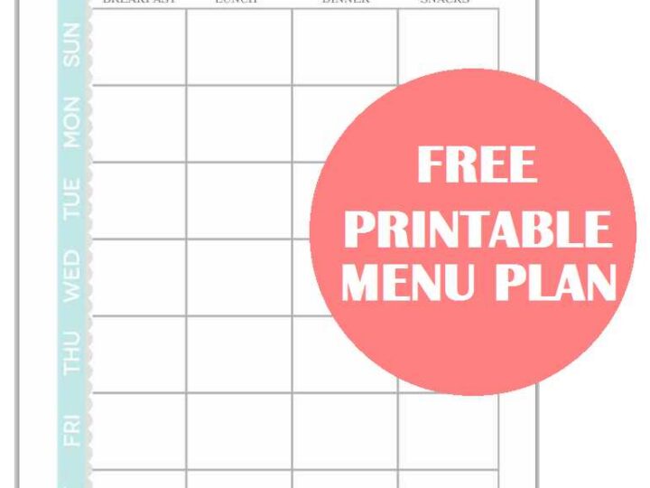 Image for Free Printable Menu Plan Worksheet!
