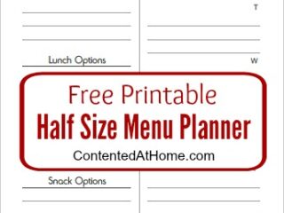 Image for Free Printable Half-Size Menu Planner