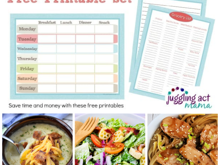 Image for Menu Planner and Grocery List Printable Set