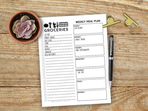 Image for Printable Menu Planner and Online Grocery Pickup
