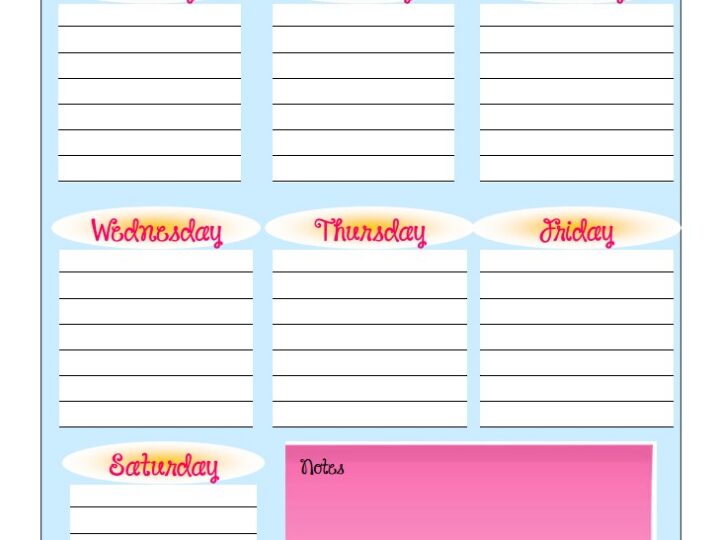 Image for Free Printable Meal Planner (August)