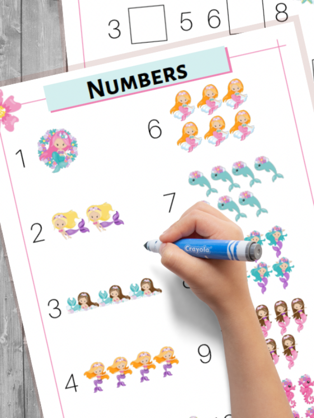 Counting to 10 with Mermaids Worksheets