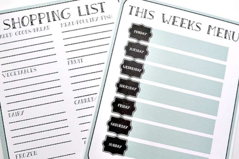 Image for Weekly Menu Planner|Shopping List|Free Printable