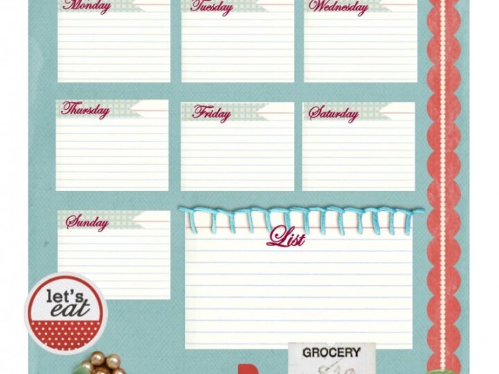 Image for Free Printable Meal Planner (Home Sweet Home Vintage)