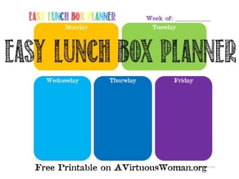 Image for Easy Lunch Box Planner {Free Printable} 
