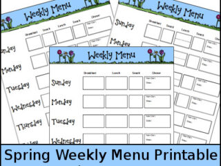 Image for Spring Weekly Menu Printable!