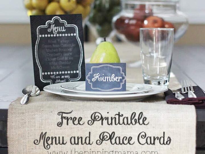 Image for Printable Menu and Place Card