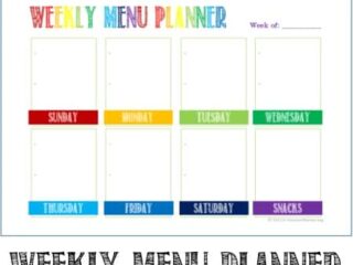 Image for Printable Weekly Menu Planner