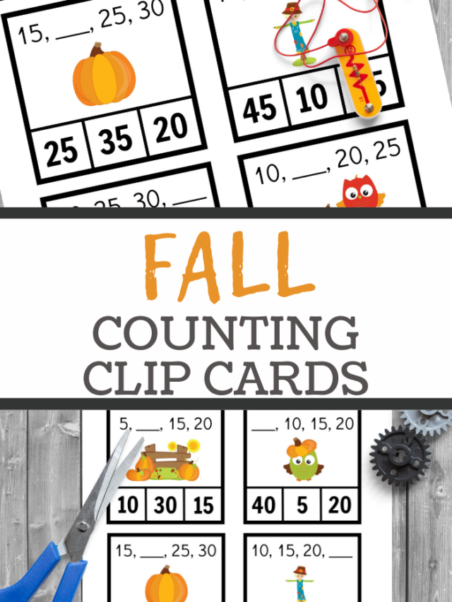 Autumn Skip Counting Cards Worksheets Story
