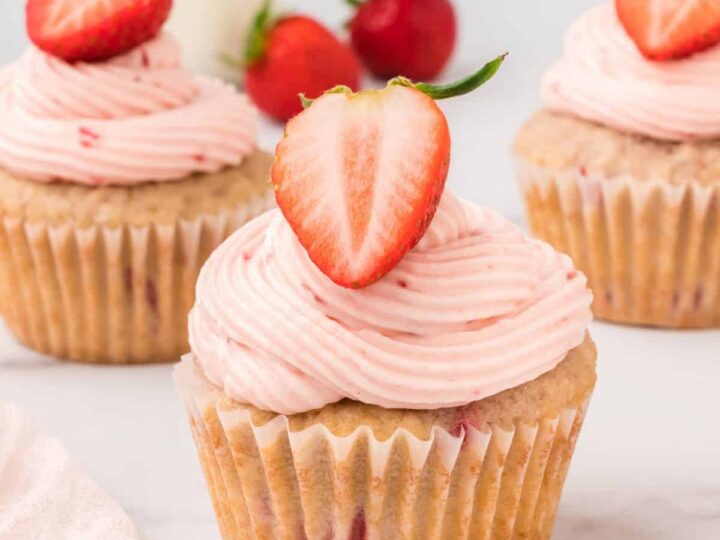 Image for Strawberry Filled Cupcakes with Cream Cheese Frosting