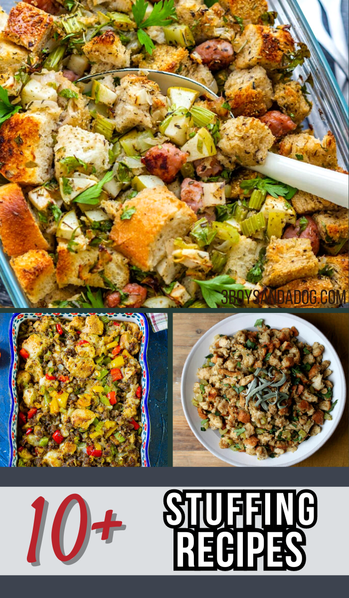 12 Holiday Stuffing Recipes - 3 Boys and a Dog