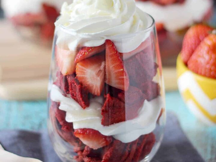 Image for Strawberry Red Velvet Waffle Parfaits - Breakfast or Dessert!