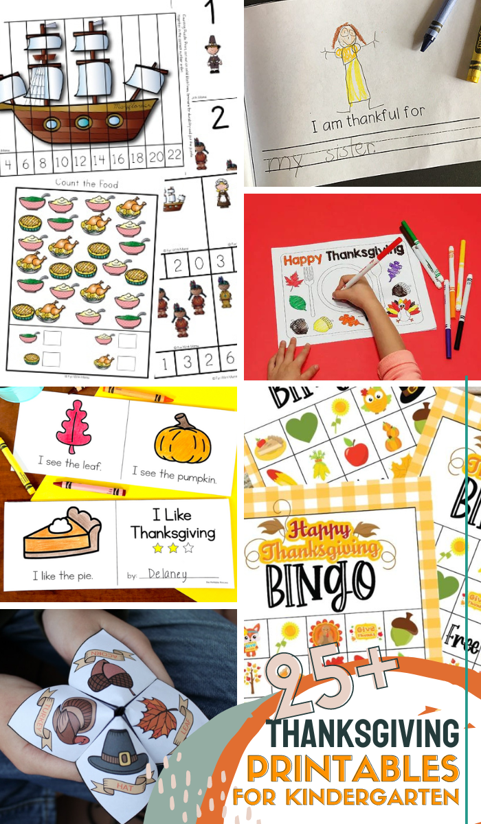 Thanksgiving Printables for Kindergarten - 3 Boys and a Dog