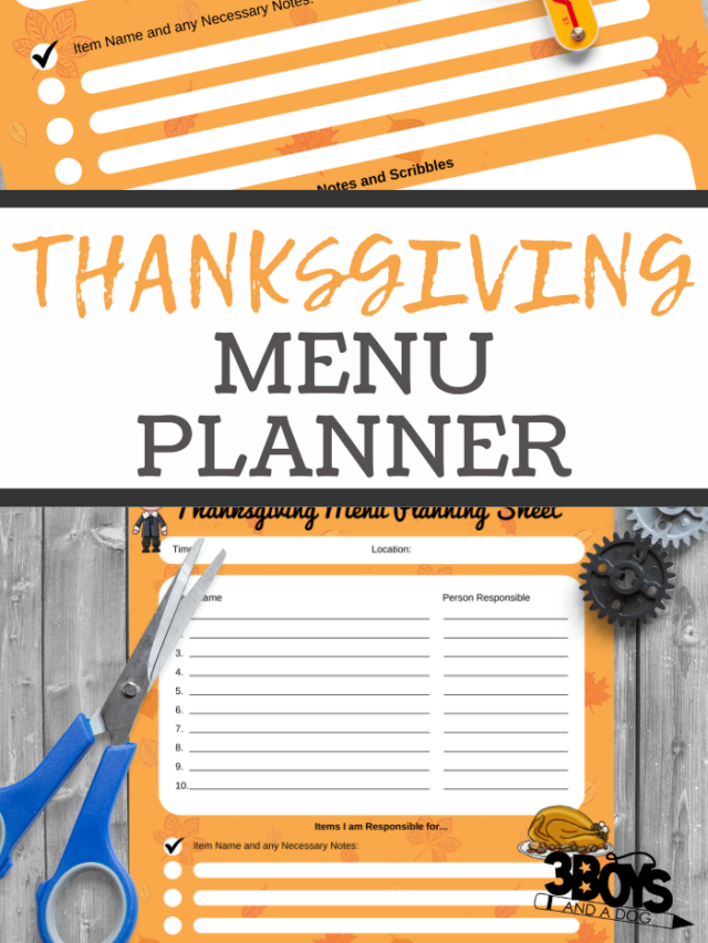Thanksgiving Menu Planning Sheet