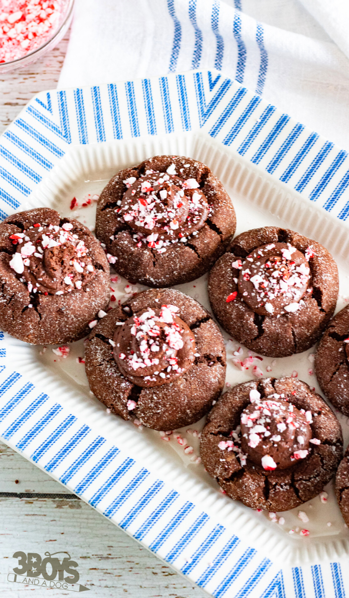 Chocolate Peppermint Thumbprint Cookies Recipe