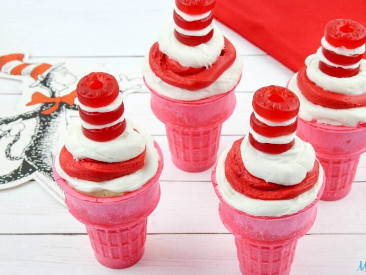 Image for Cat in the Hat Cupcakes Recipe & Tutorial