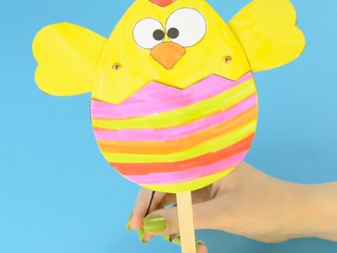 Image for Paper Chick Puppet Craft Template – Fun Easter Idea