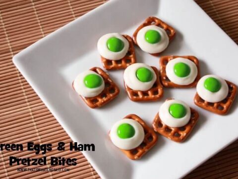 Image for Green Eggs & Ham Pretzel Bites!