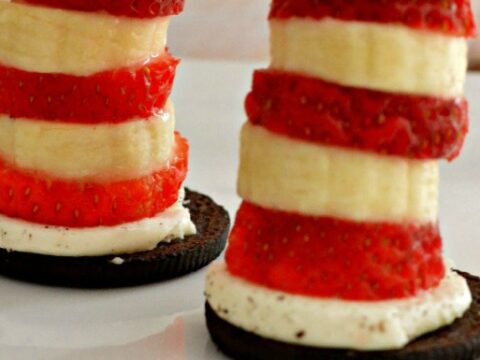 Image for Dr Seuss Birthday Food Ideas: Strawberry Banana Cat In The Hat