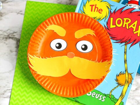 Image for The Lorax Paper Plate Craft with Free Lorax Template