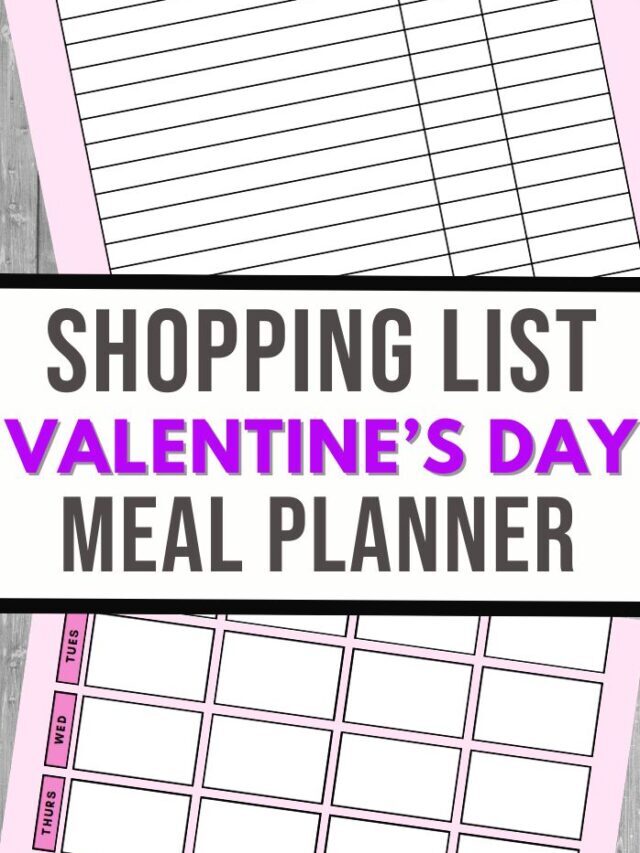 Valentine’s Day Themed Menu and Shopping List