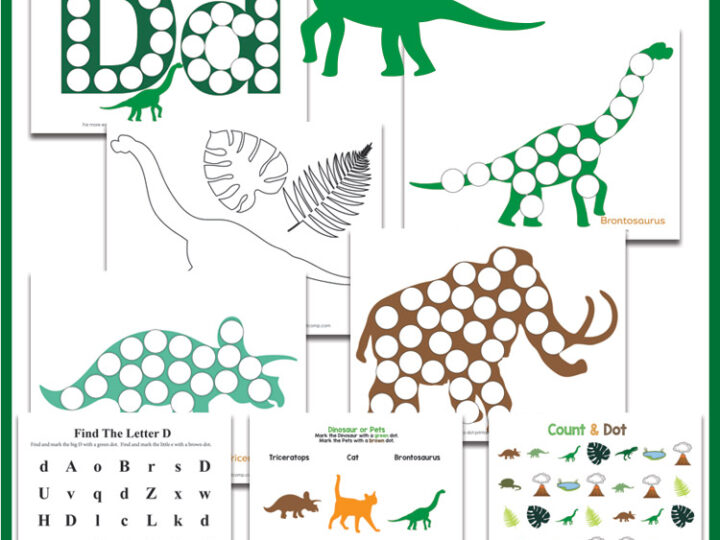 Image for D is for Dinosaur Do a Dot Printables