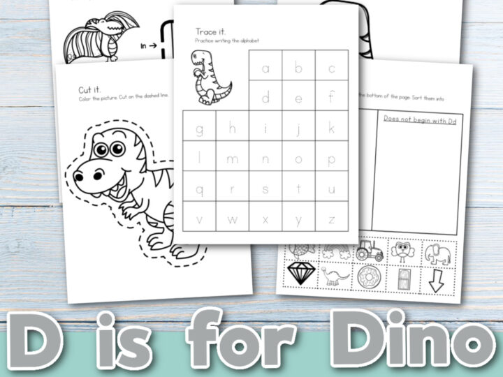 Image for D is for Dinosaur Preschool Worksheets