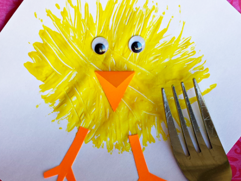 Image for Make a Chick Craft Using a Fork