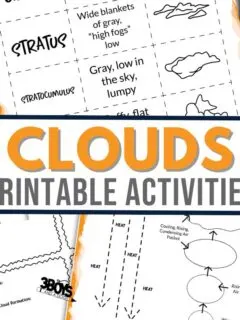 mockup of the printed clouds worksheets