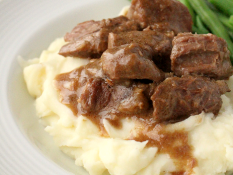 Image for Easy Crockpot Beef Tips with Gravy
