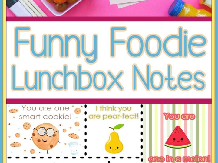 Image for Printable Funny Foodie Kids Lunchbox Notes