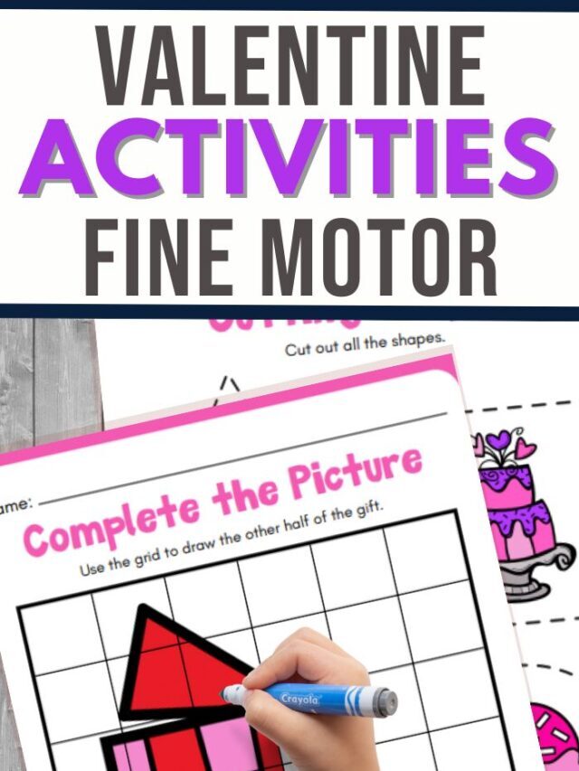 Valentine’s Day Themed Fine Motor Printables