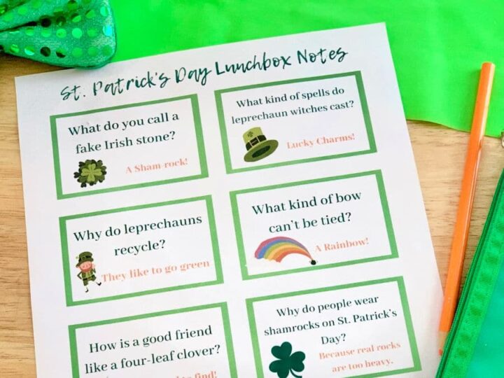 Image for St. Patrick's Day Jokes Lunchbox Notes