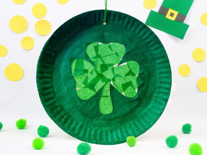 Image for Shamrock Suncatcher Paper Plate Craft (Free Template)