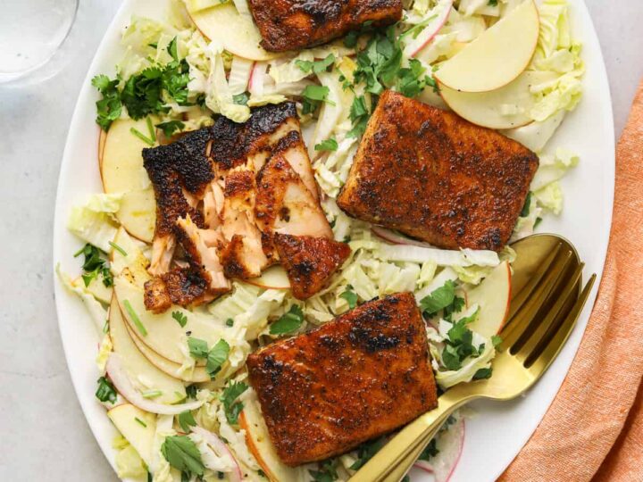 Image for Five Spice Blackened Salmon with Apple Slaw