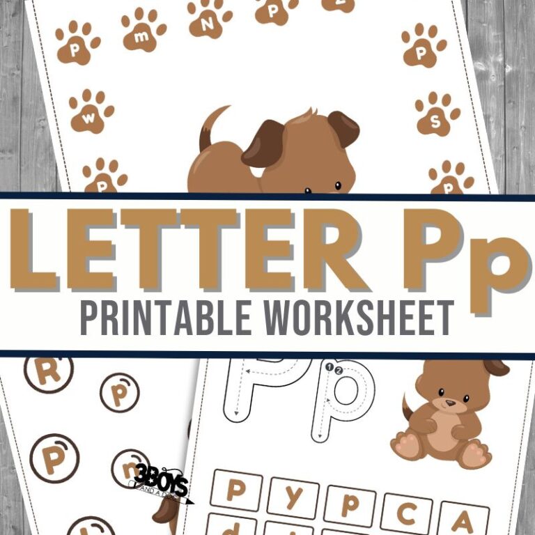 Find the Letter P is for Puppy Worksheets