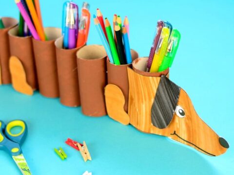 Image for Dog Paper Roll Pencil Holder