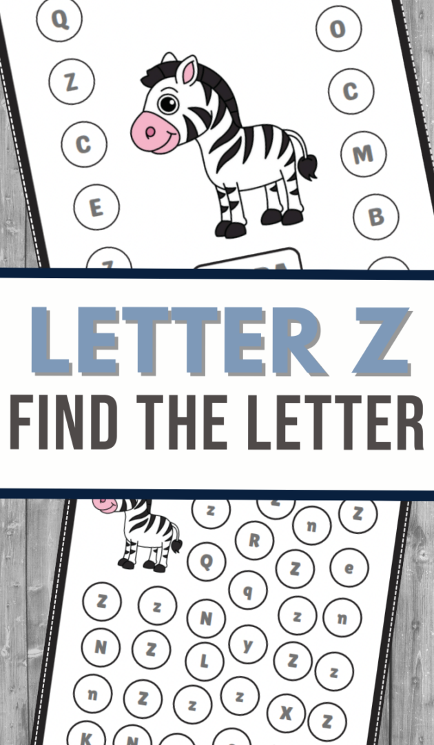 Find the Letter Z is for Zebra Worksheet Set - 3 Boys and a Dog